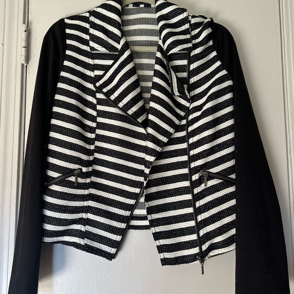 Maurices Striped Black and White Jacket